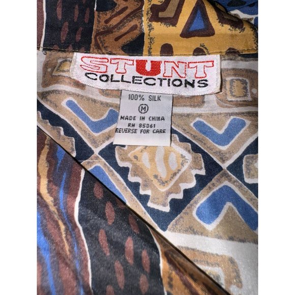 Stunt Collection Button Down Silk Blouse Women Size Medium Vintage - Picture 9 of 10